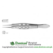 Castroviejo Suture Tying Forcep 1 x 2 Teeth with Tying Platform Stainless Steel, 11 cm - 4 1/4" Tip Size 0.9 mm